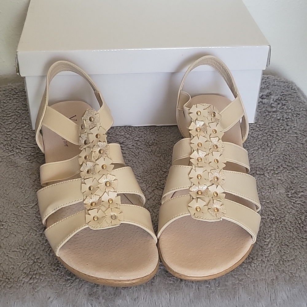 VJH confort Women's Wedge Sandals Flower Elastic Platform Comfort Slingb…